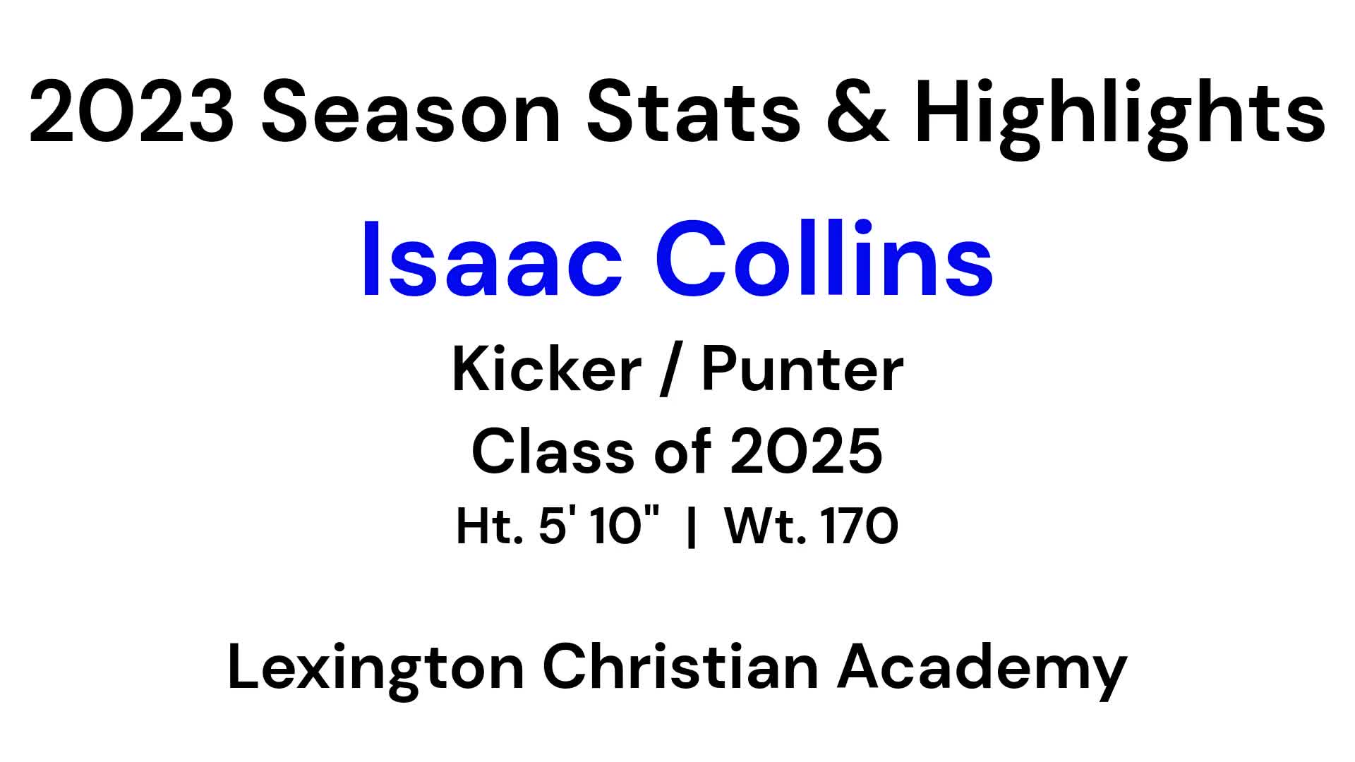 2023 Season Stats & Highlights Isaac Collins highlights Hudl