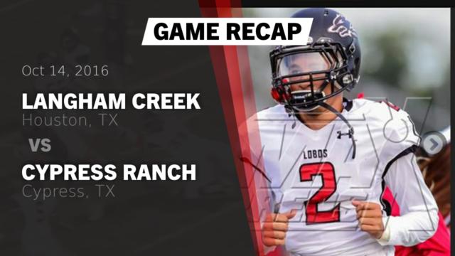 Boys Varsity Football Langham Creek High School Houston Texas