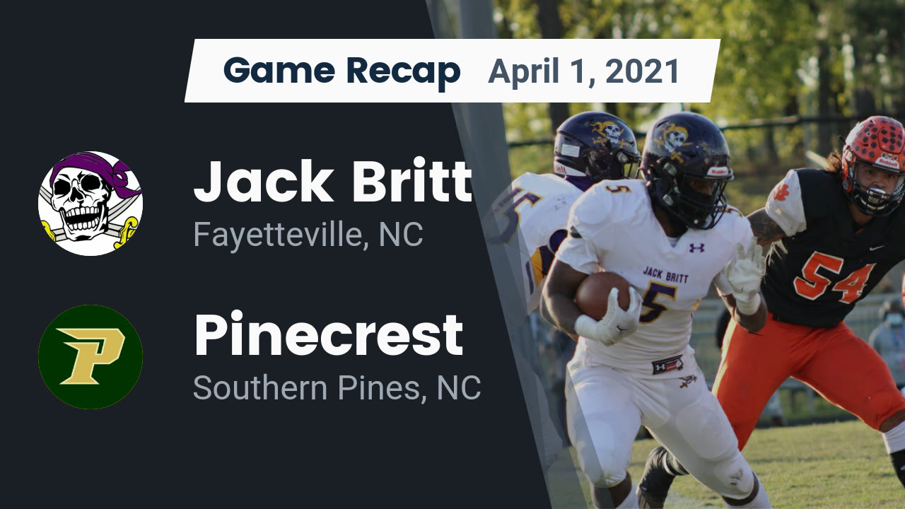 Jack Britt HS Football Video "Recap Jack Britt vs. Pinecrest 2021
