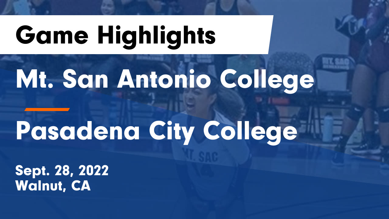 Mt. San Antonio College vs Pasadena City College Game Highlights Sept