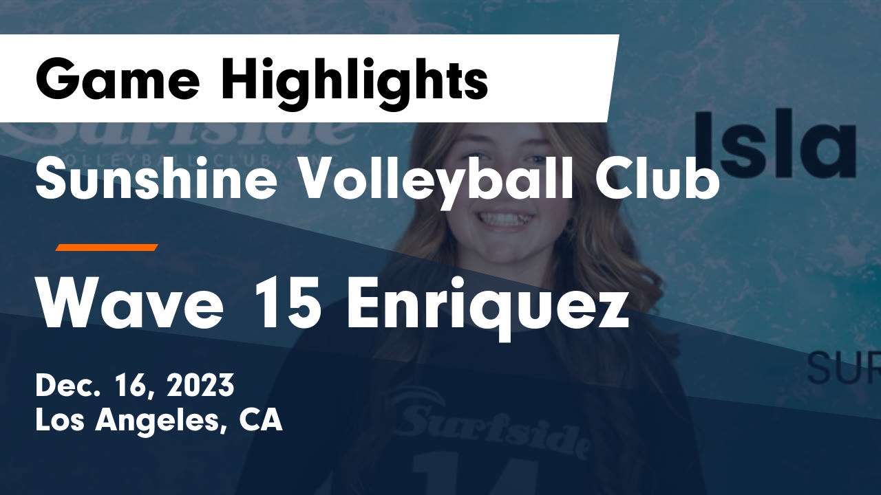 Sunshine Volleyball Club vs Wave 15 Enriquez Game Highlights Dec. 16