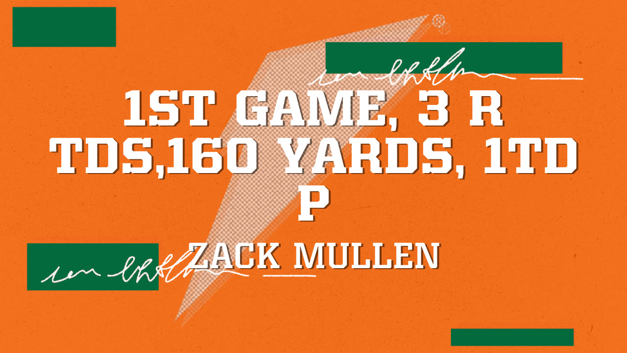 1st game, 3 r tds,160 yards, 1td p Zack Mullen highlights Hudl