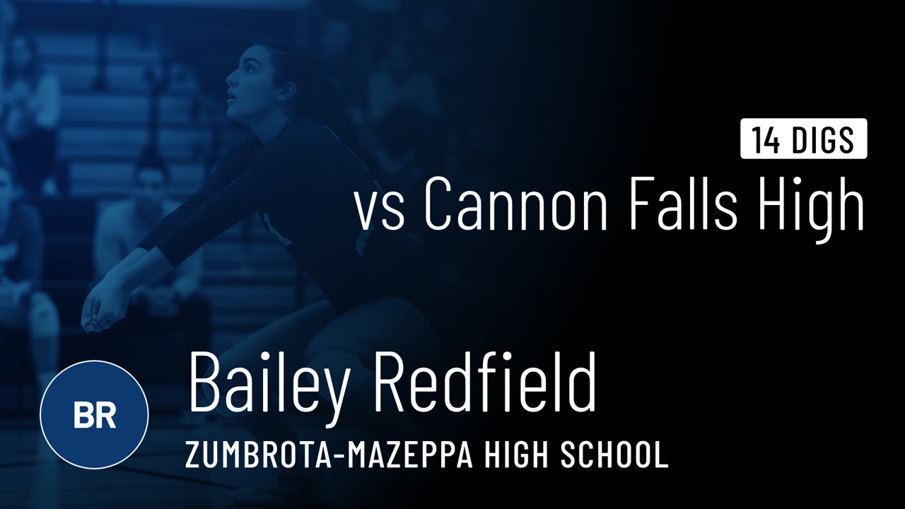 14 Digs vs Cannon Falls - Bailey Redfield highlights - Hudl