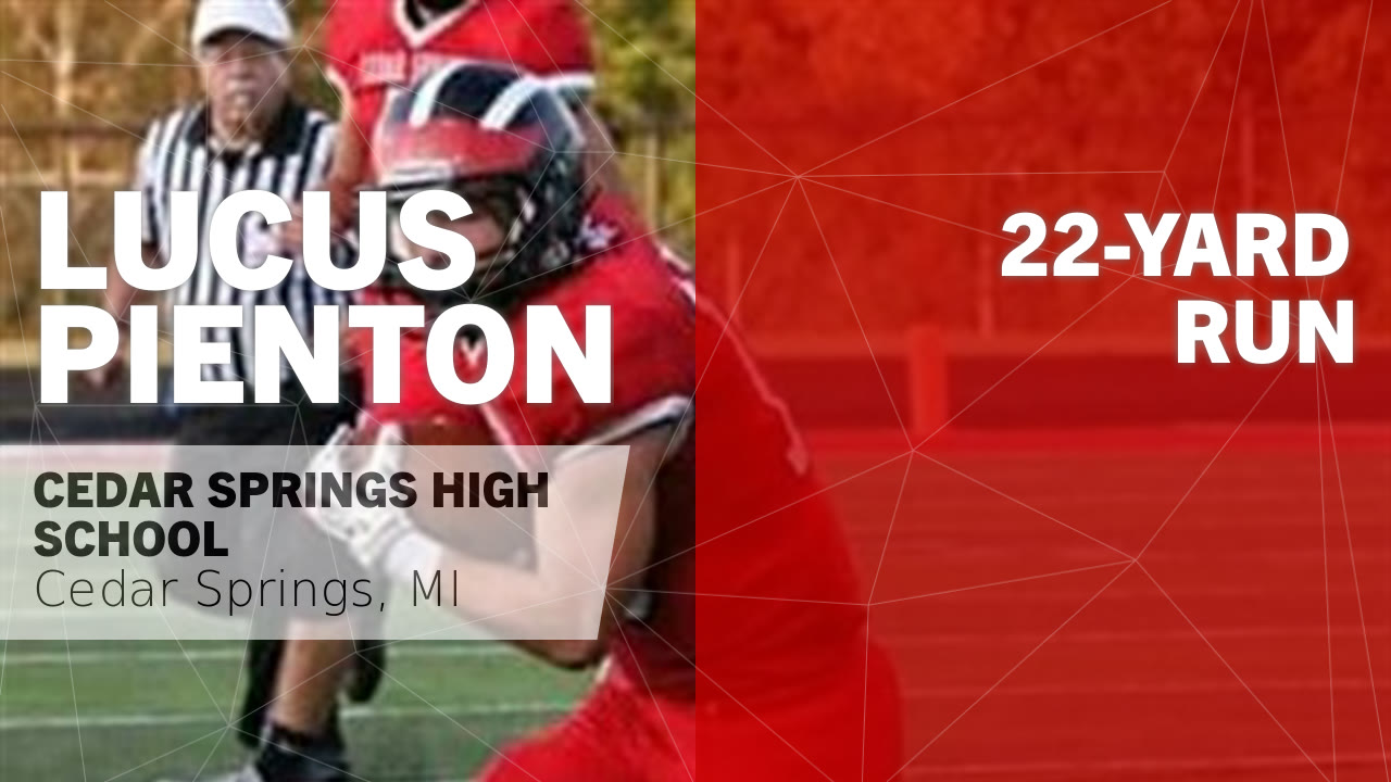 Lucus Pienton S Cedar Springs Mi Video 22 Yard Run Vs Forest